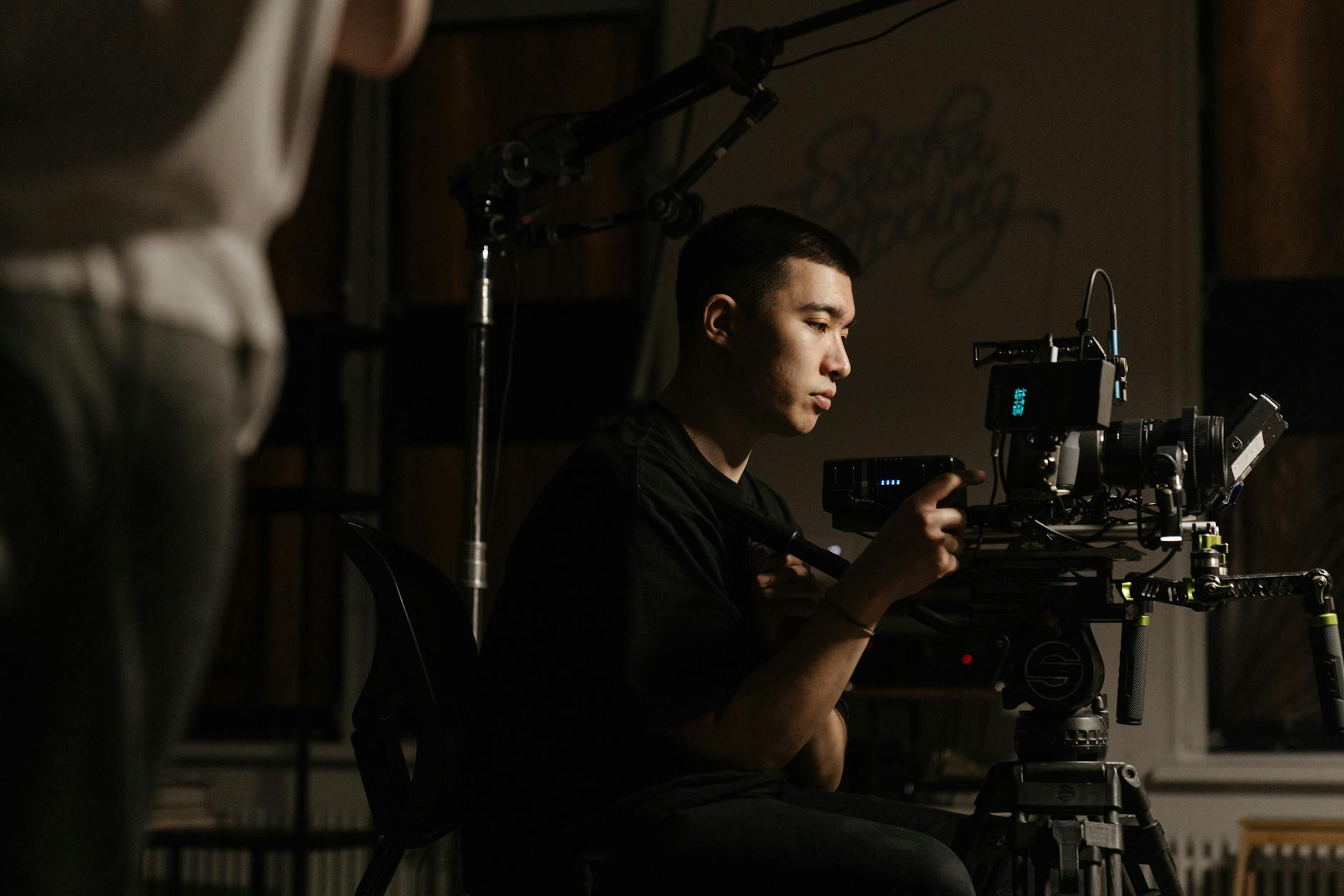 Film production crew on set